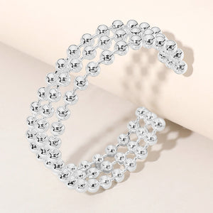 Metal Ball Triple Layer Cuff