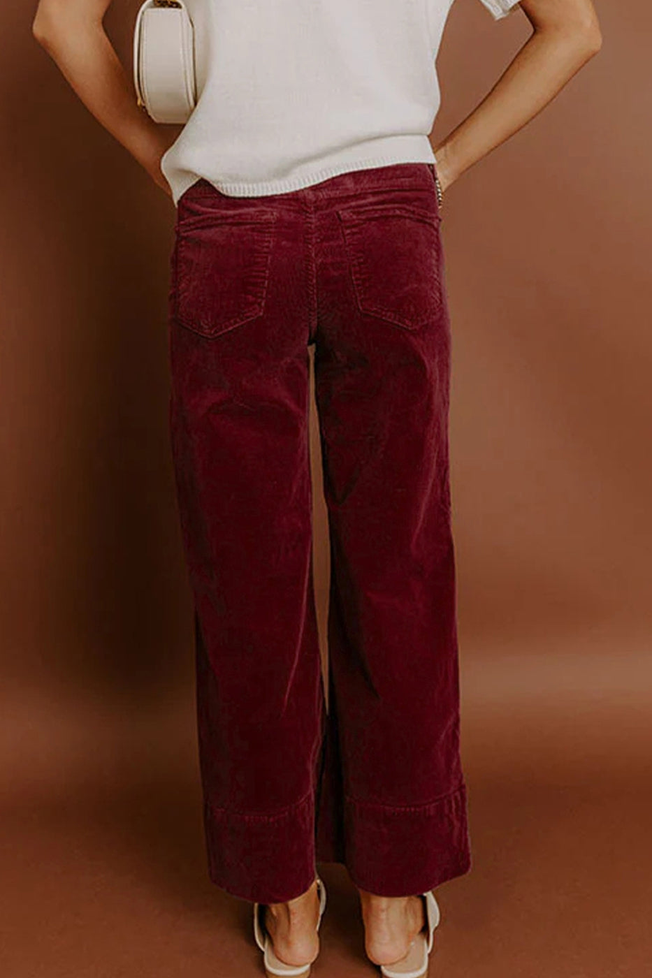 Corduroy High Waist Pants