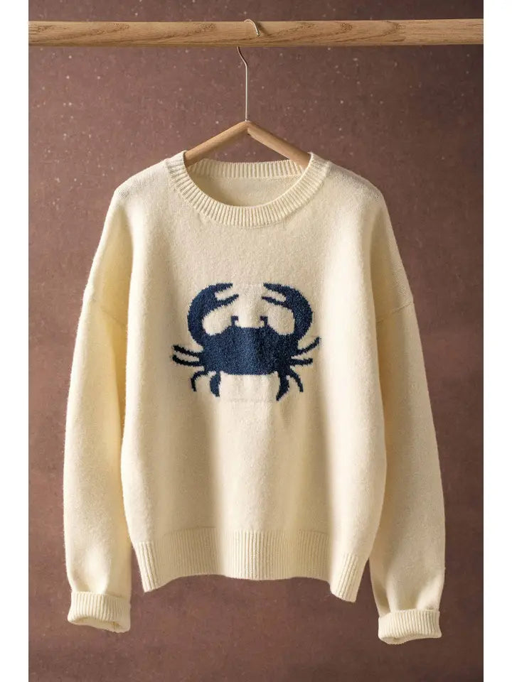 Crab Graphic Relaxed Knit Sweater
