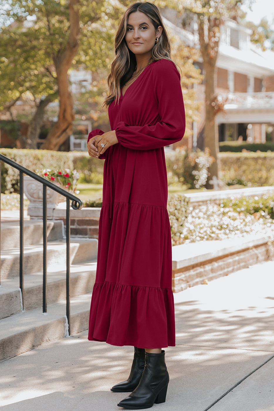 Long Sleeve Tiered Maxi Dress