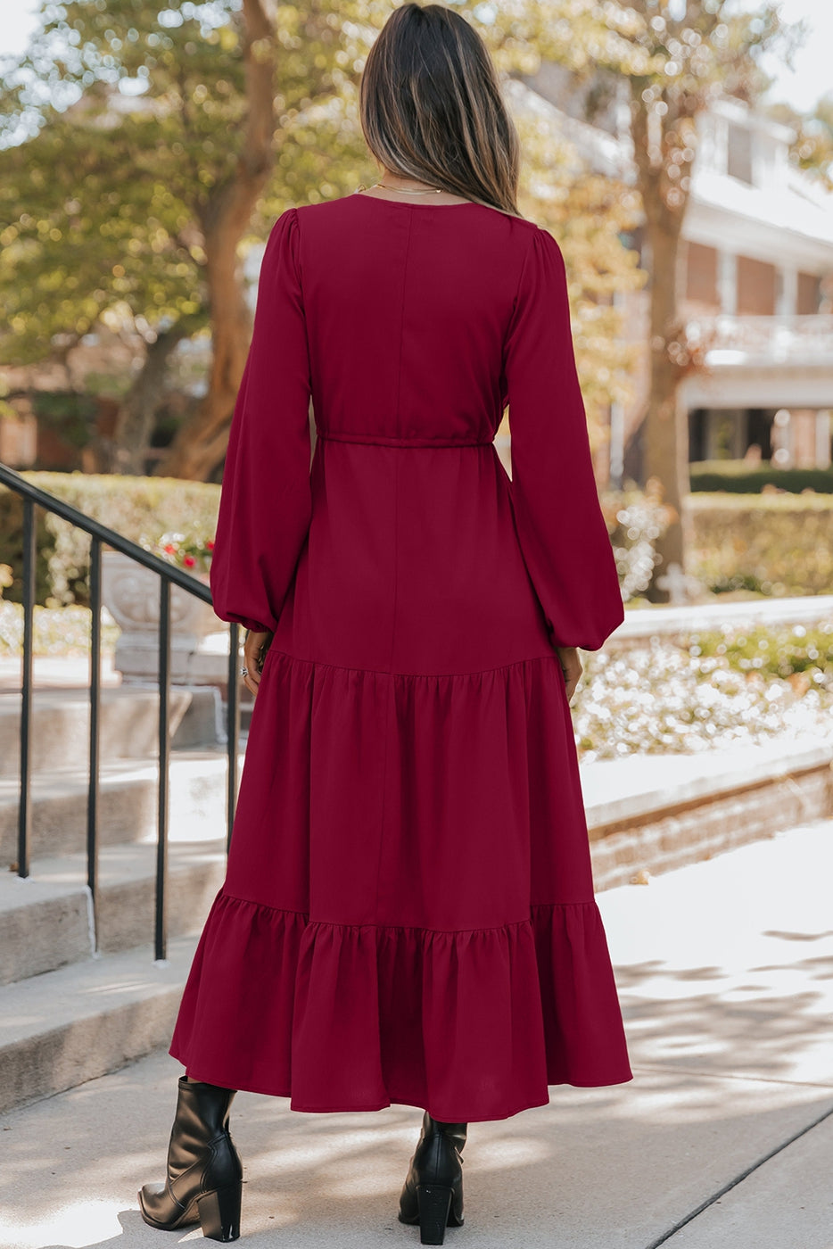 Long Sleeve Tiered Maxi Dress