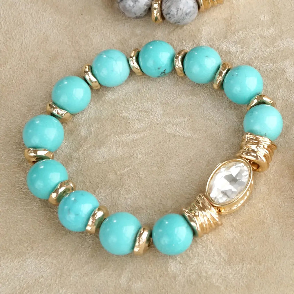 Earthy Gleam - Statement Beaded Bracelet
