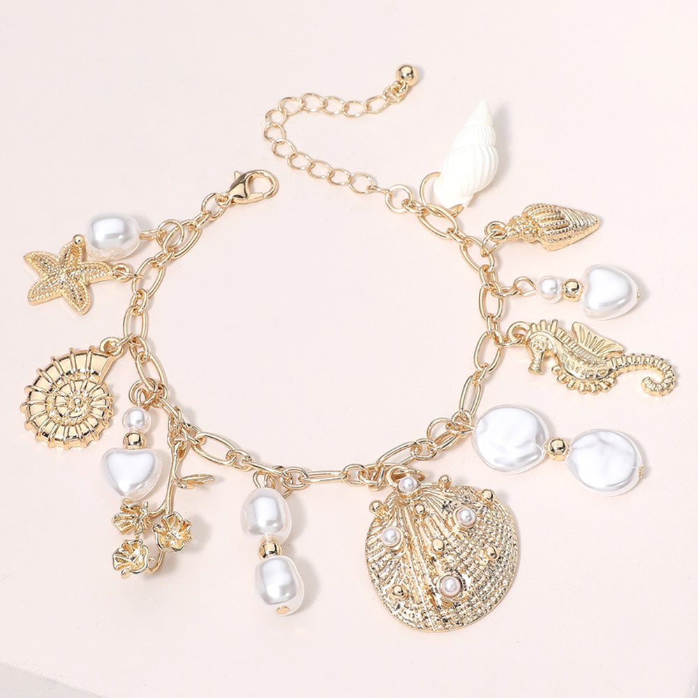 Pearl Metal Starfish Shell Bracelet