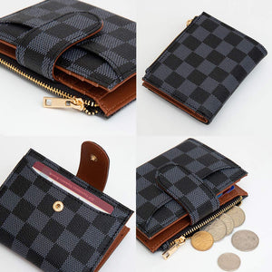 Faux Leather Checkered Wallet