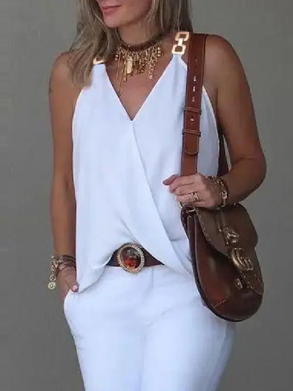 Sleeveless White Top