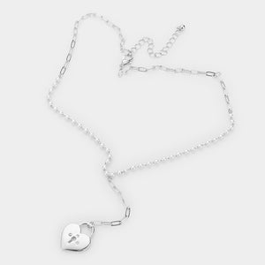 Necklace - Metal Heart Lock
