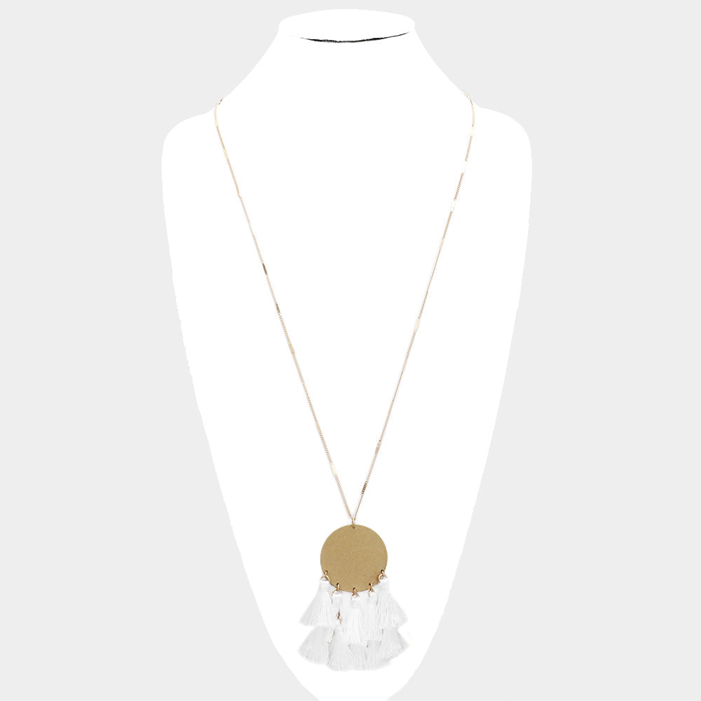 Necklace - White tassel